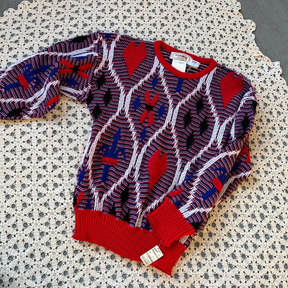 DEADSTOCK Vintage Ugly Sweater Small Wacky 80’s